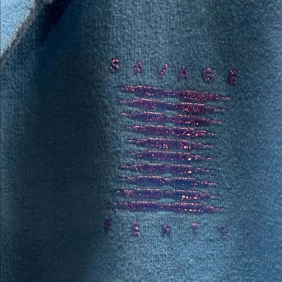 Savage X Fenty Blue Forever Savage Short Dressing Gown Hooded Robe - Picture 5 of 9